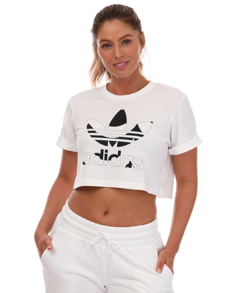 Womens Marimekko Trefoil Cropped T-Shirt - Womens Marimekko Trefoil Infill Cropped T-Shirt