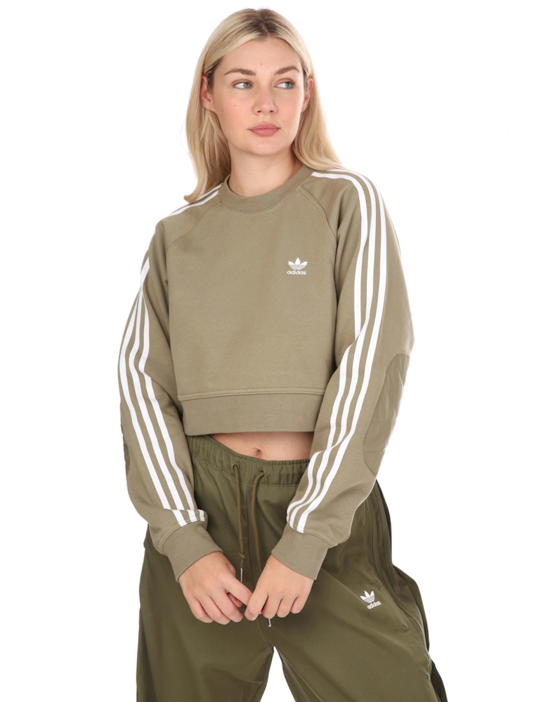 Womens Adicolor Quilted Cropped Sweatshirt
