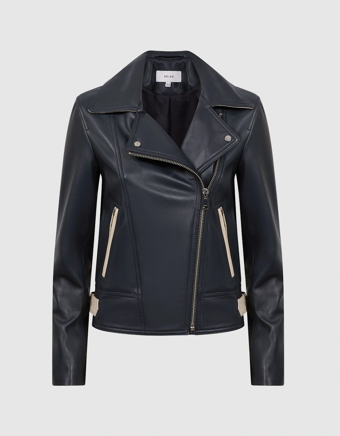 Leather Zip-Through Biker Jacket, 2 of 1