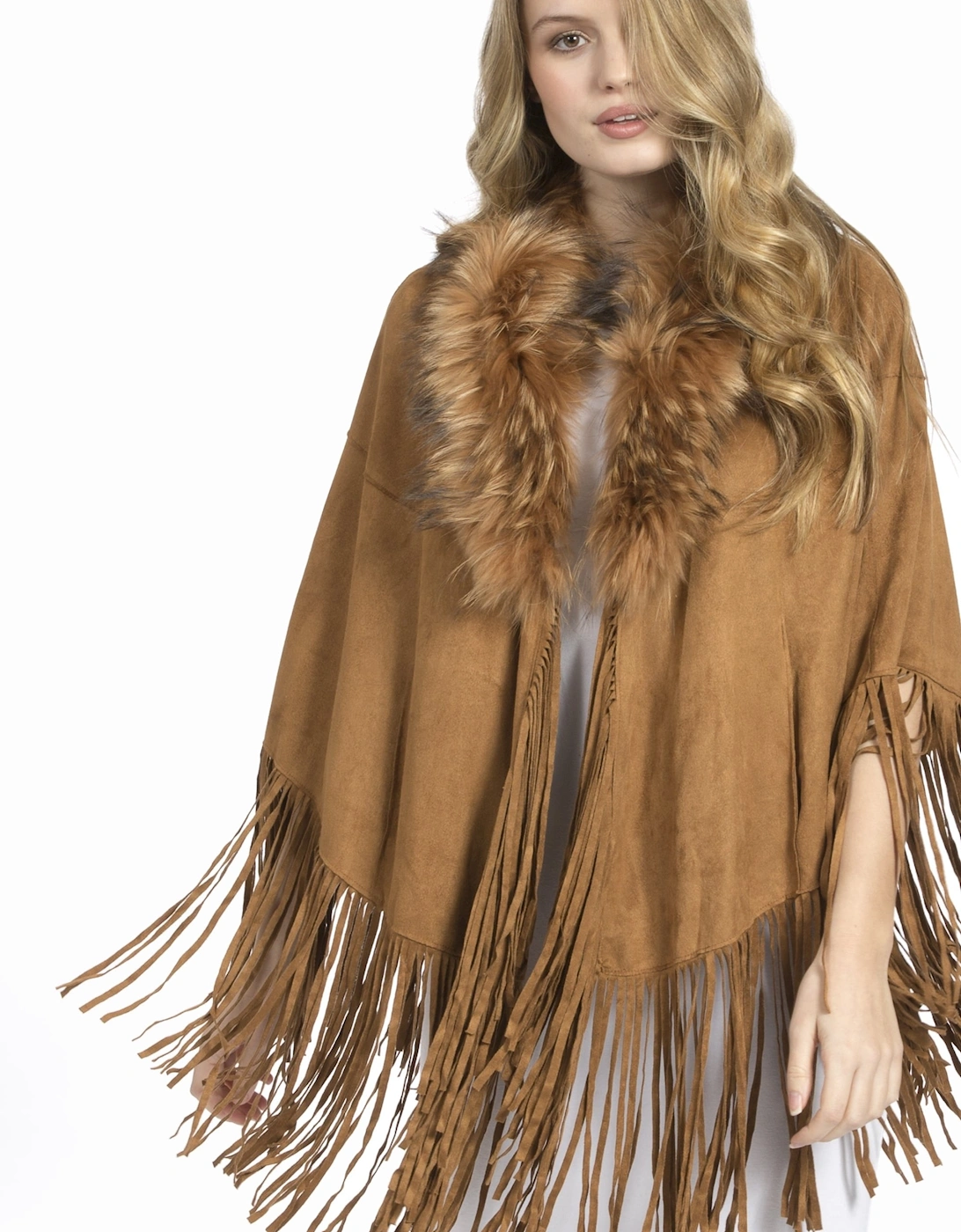 Mocha Faux Suede Cape, 4 of 3