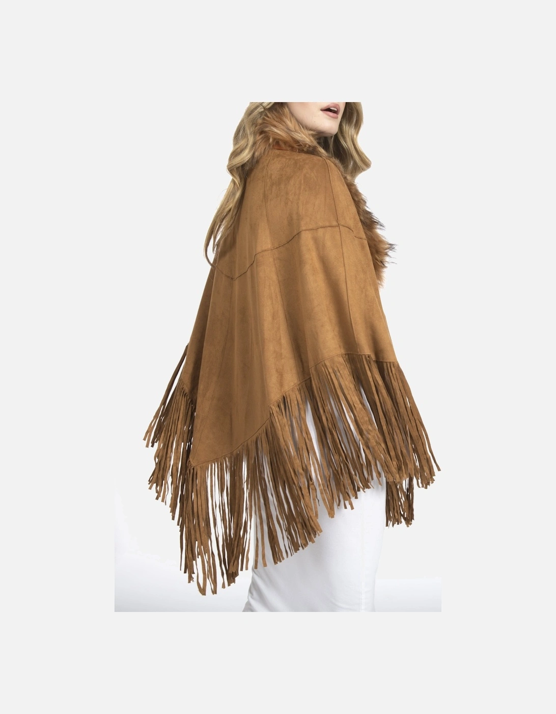 Mocha Faux Suede Cape