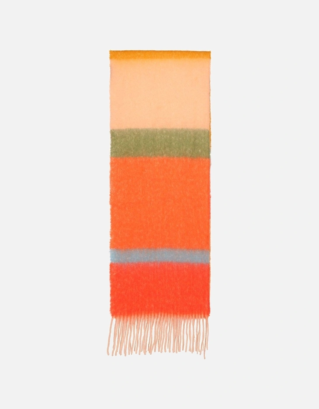 Cashmere Oversized Striped Scarf in Yellow and Orange