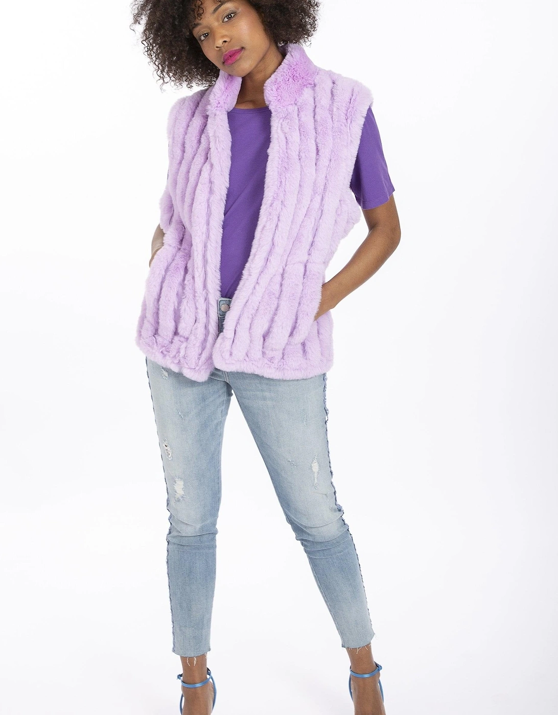 Purple Faux Fur Gilet