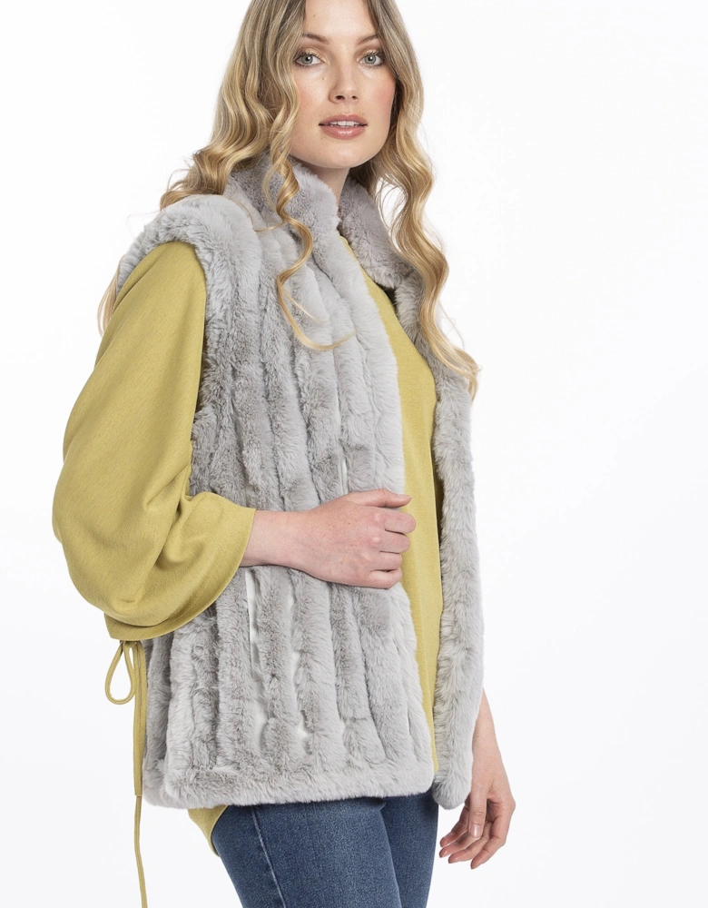 Grey Faux Fur Gilet