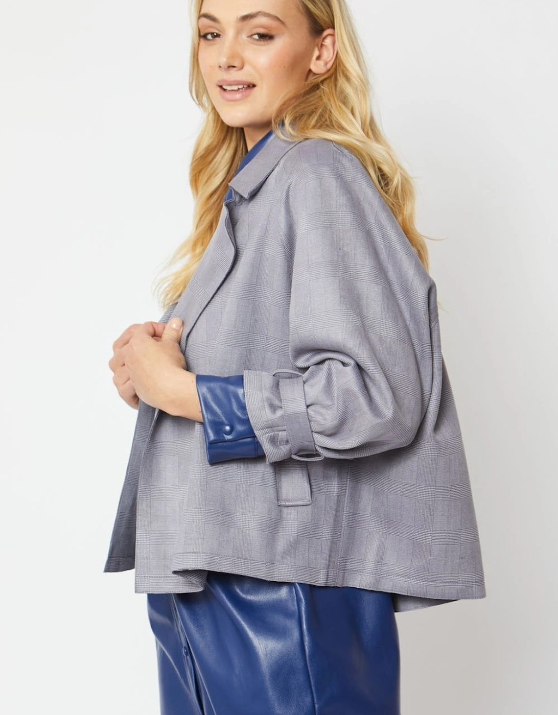 Grey Luxury Faux Suede Jacket