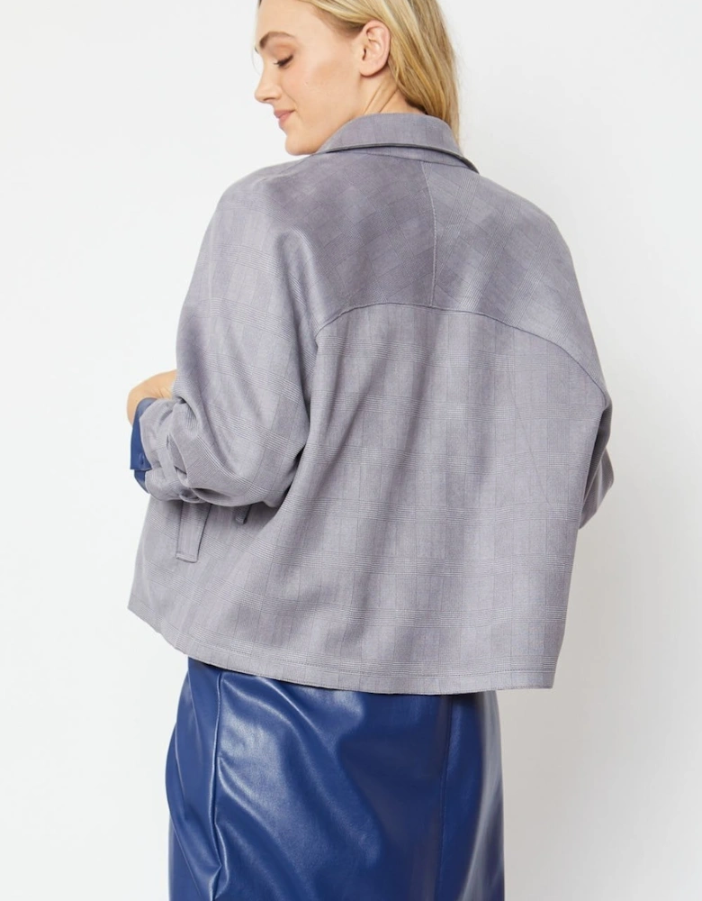 Grey Luxury Faux Suede Jacket