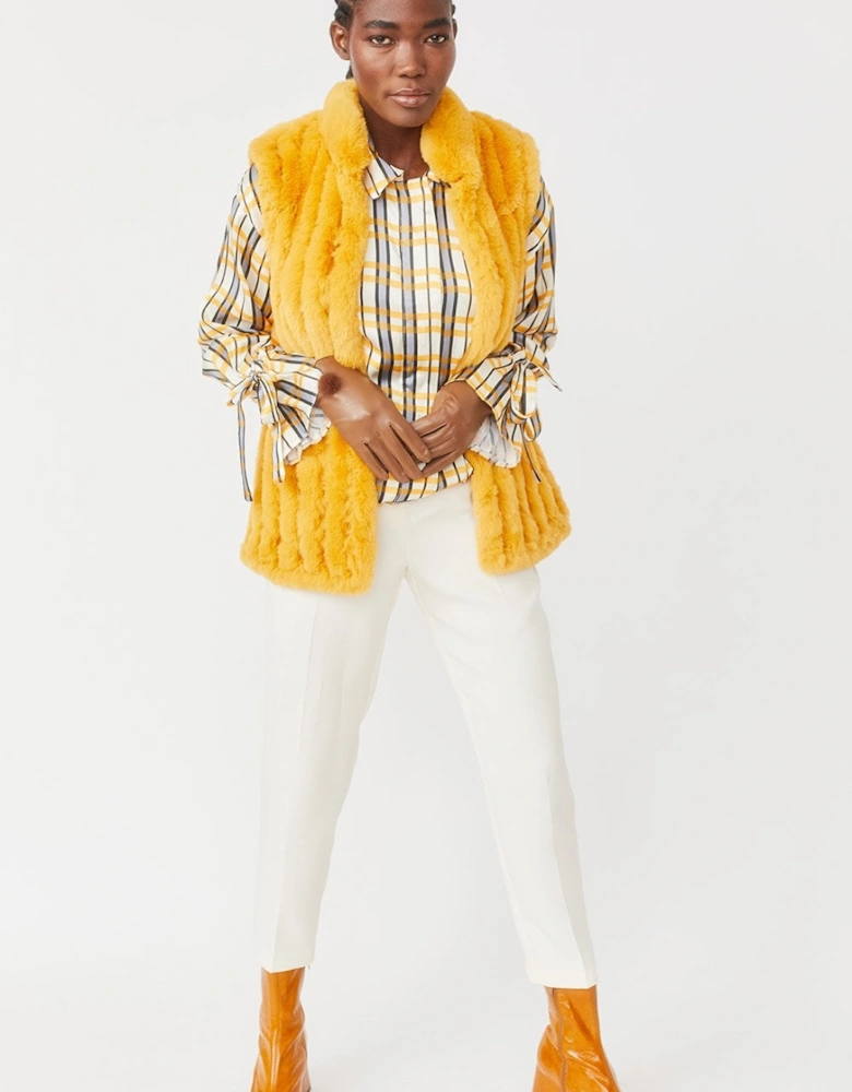 Yellow Faux Fur Gilet