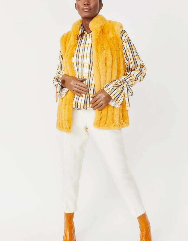 Yellow Faux Fur Gilet