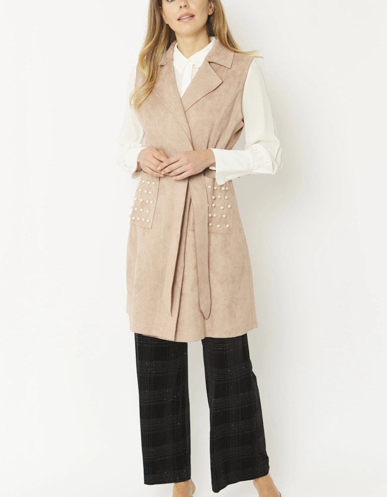 Mocha Faux Suede Gilet