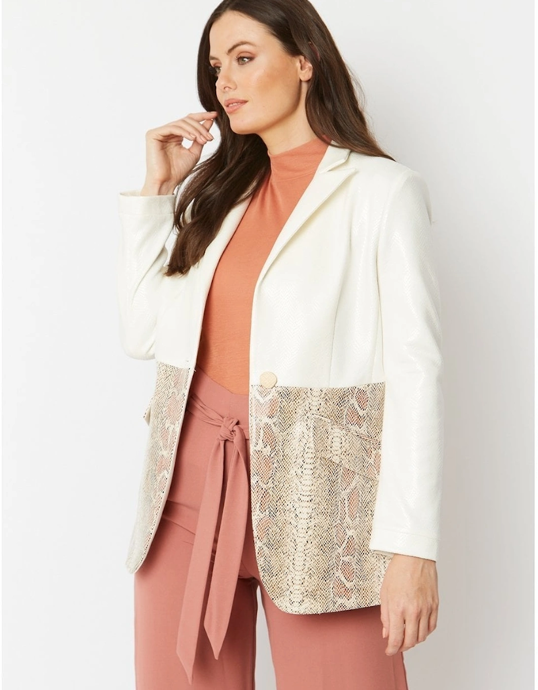 Cream Faux Suede Jacket