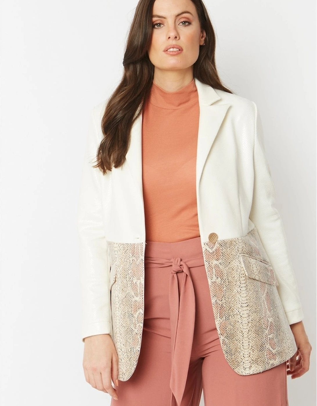 Cream Faux Suede Jacket