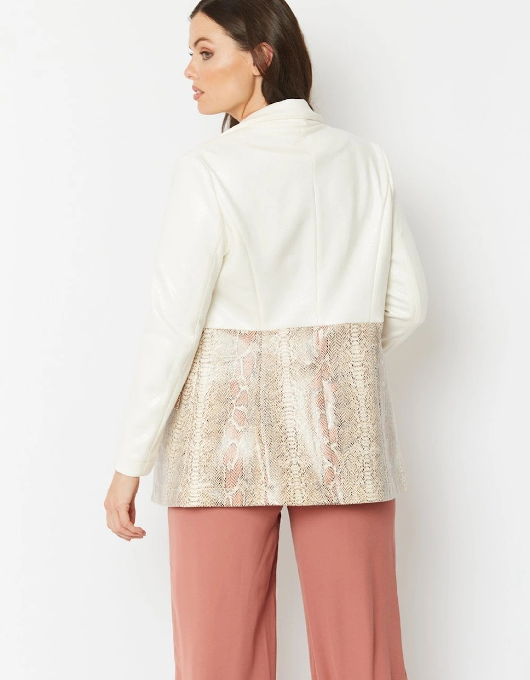 Cream Faux Suede Jacket