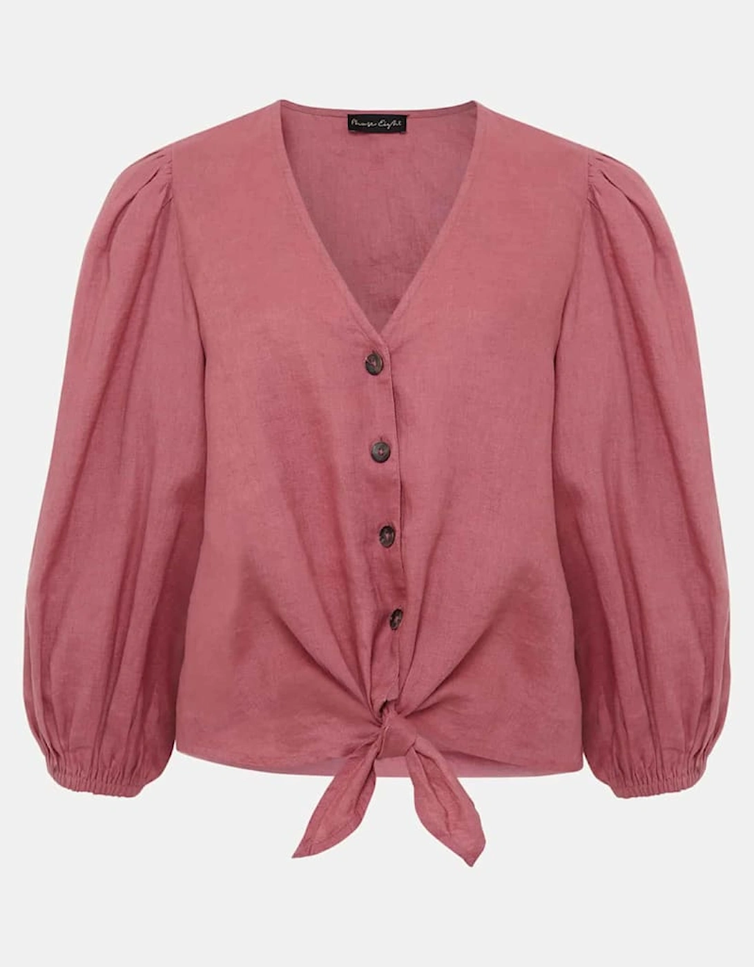 Raven Linen Tie Front Blouse