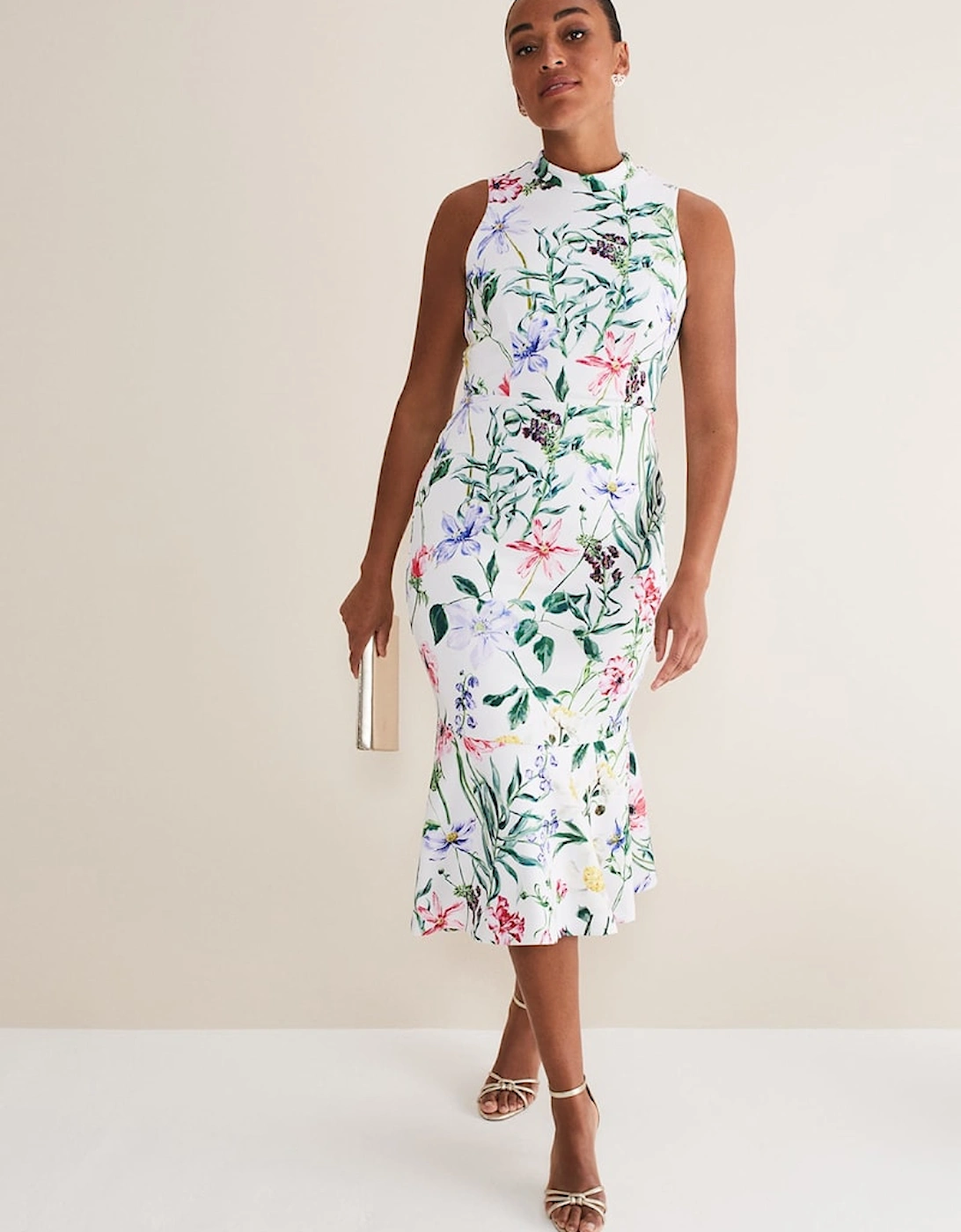 Tina Floral Fit And Flare Midi Dress