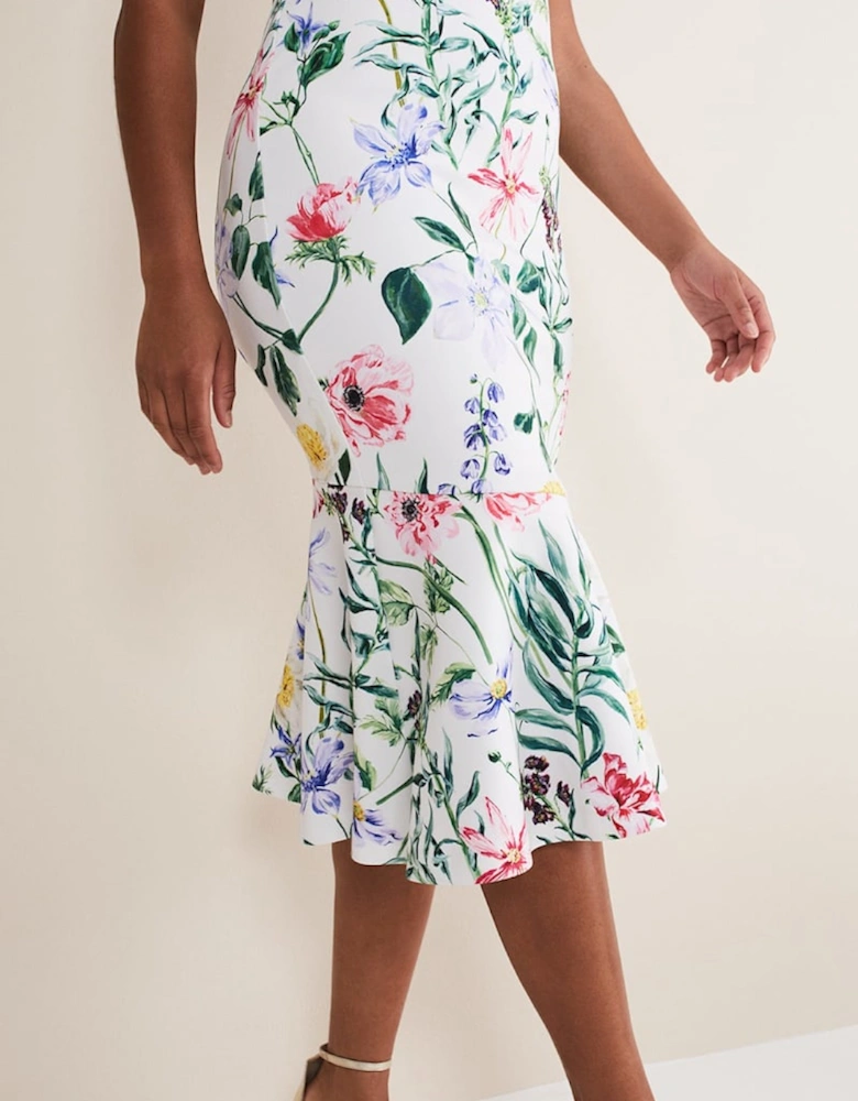 Tina Floral Fit And Flare Midi Dress