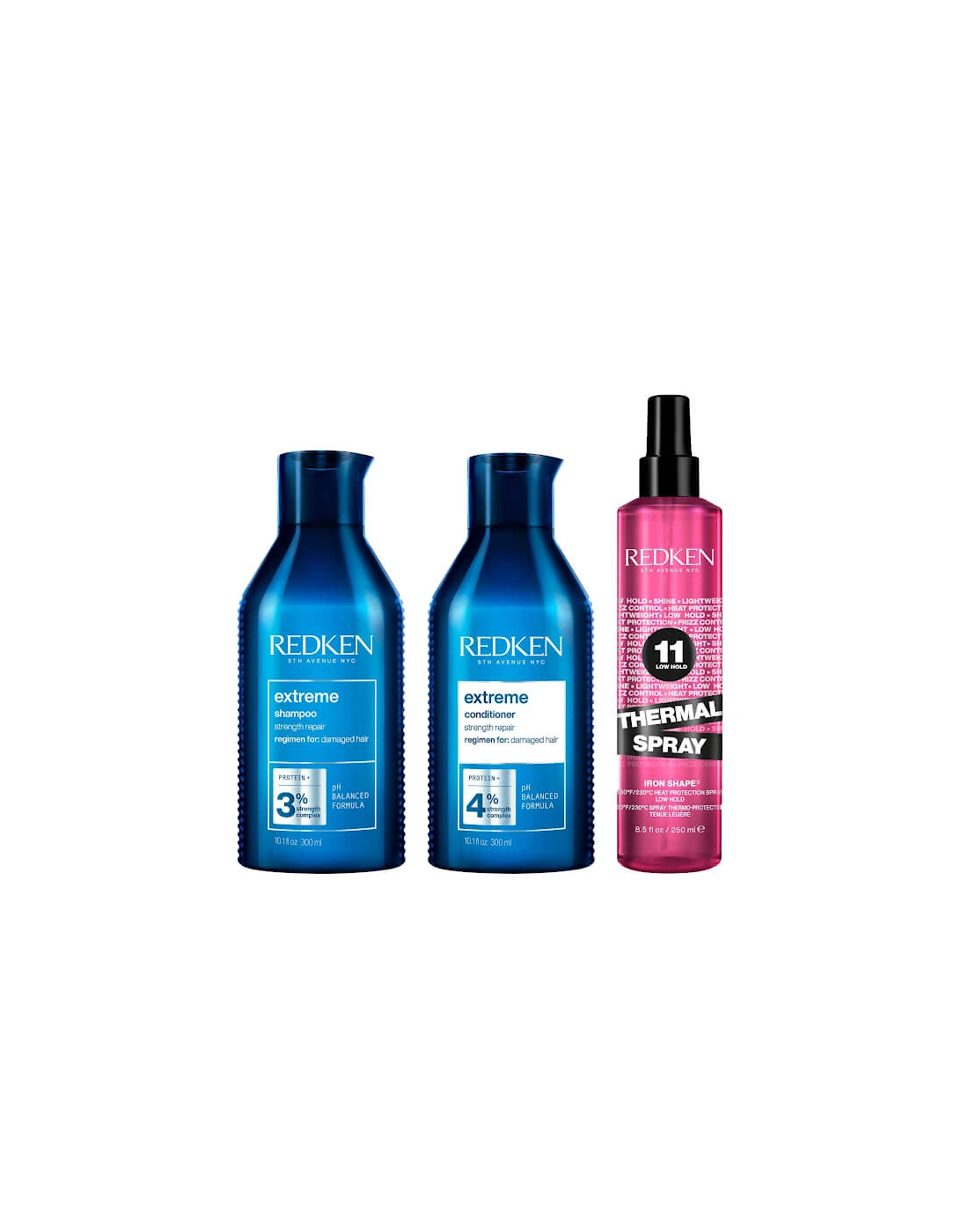 Extreme Shampoo and Conditioner For Damaged Hair with Thermal Spray Heat Protector, 2 of 1