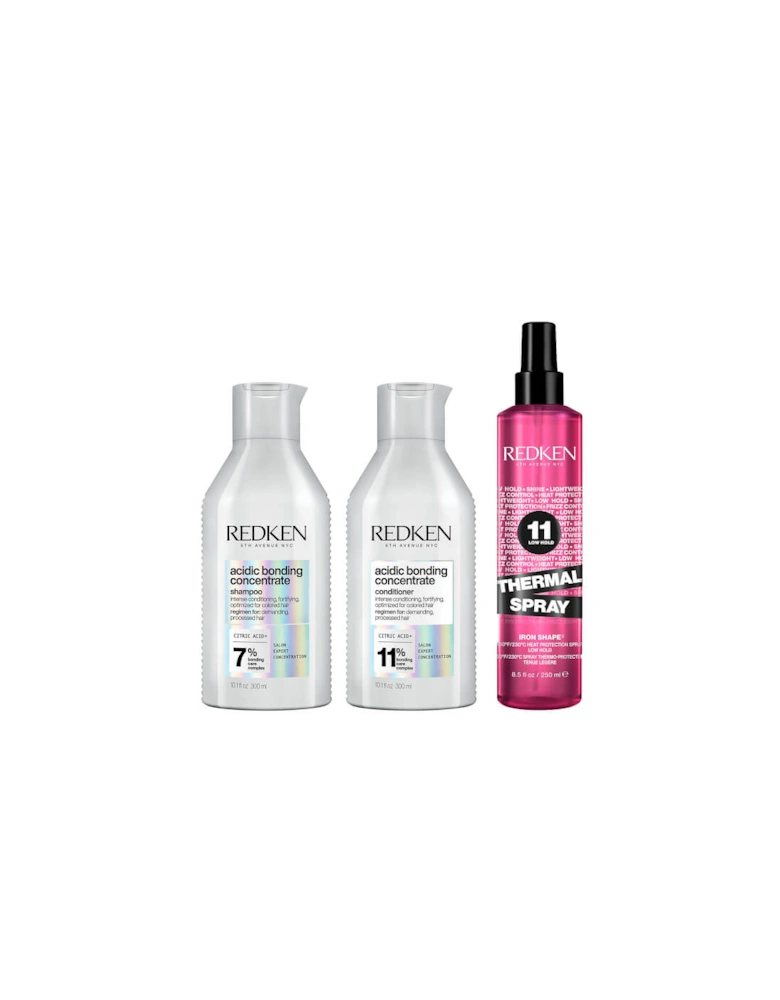 Acidic Bonding Concentrate Shampoo and Conditioner with Thermal Heat Protector