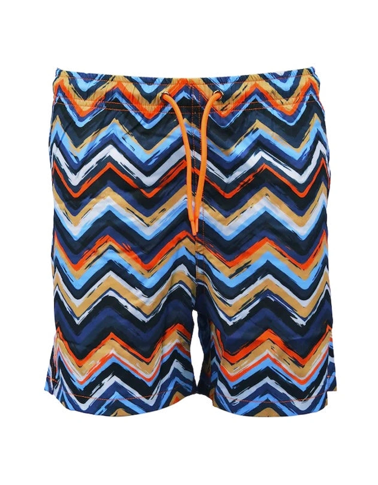 Orange Zig Zag Swim Shorts