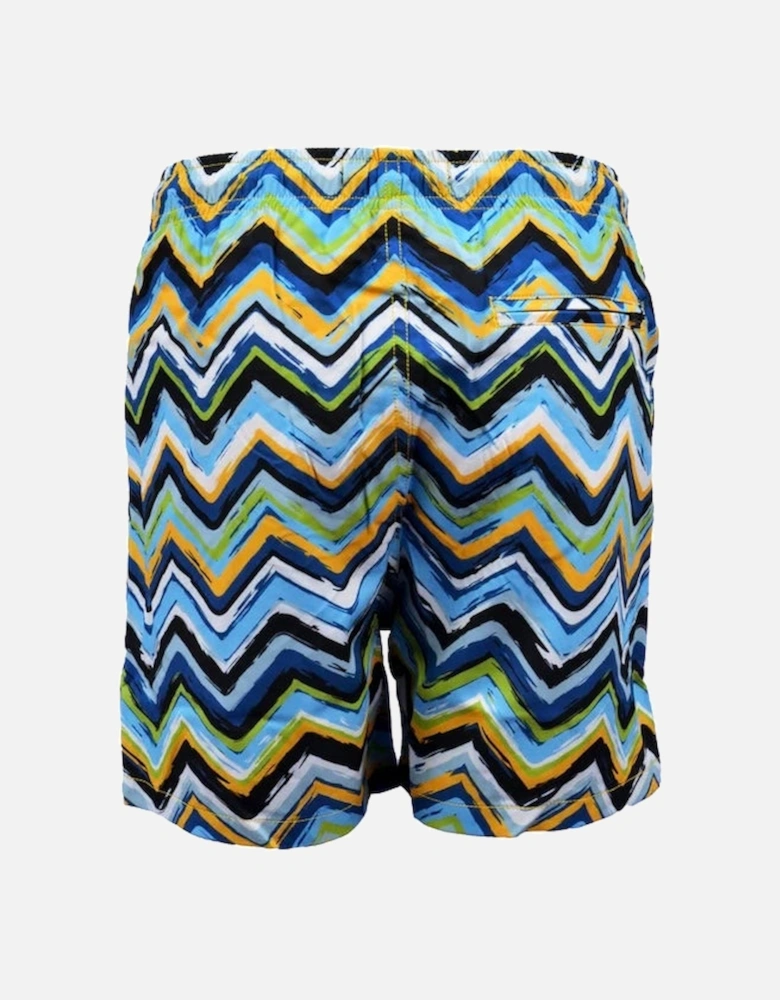 Green Zig Zag Swim Shorts