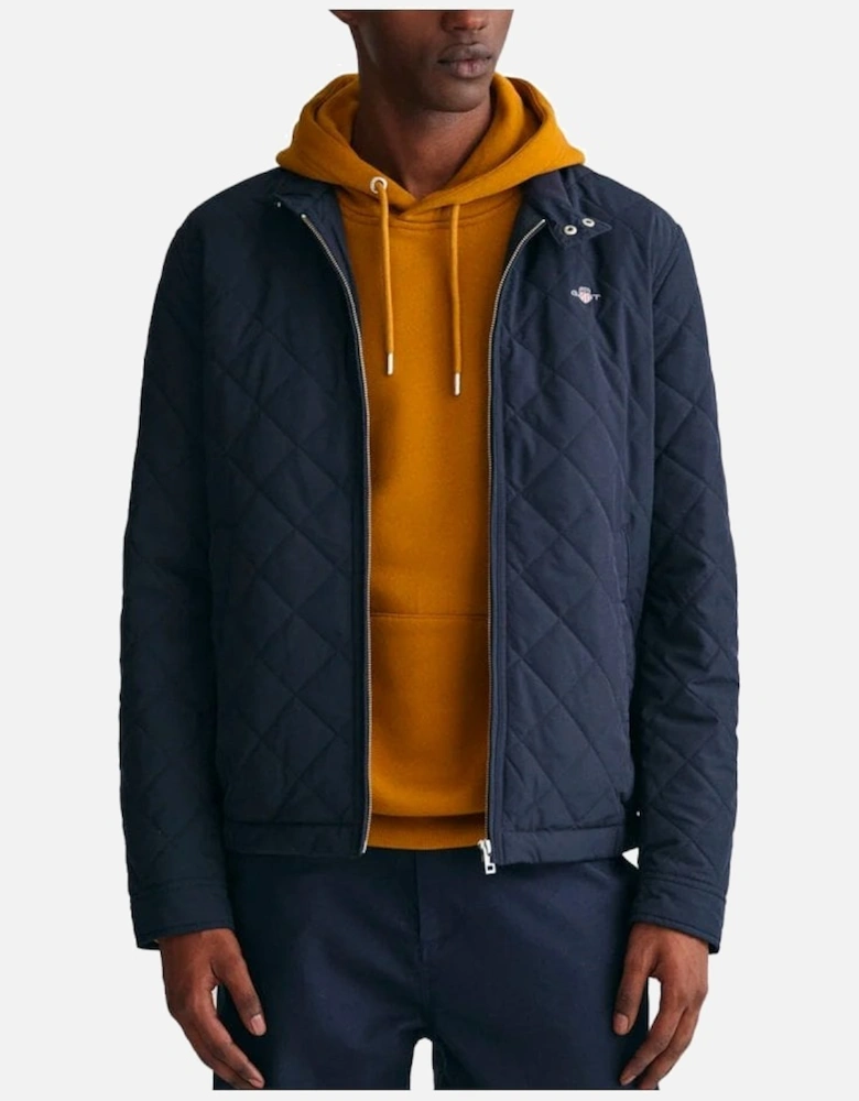 Regular Quilted Windcheater Coat Evening Blue