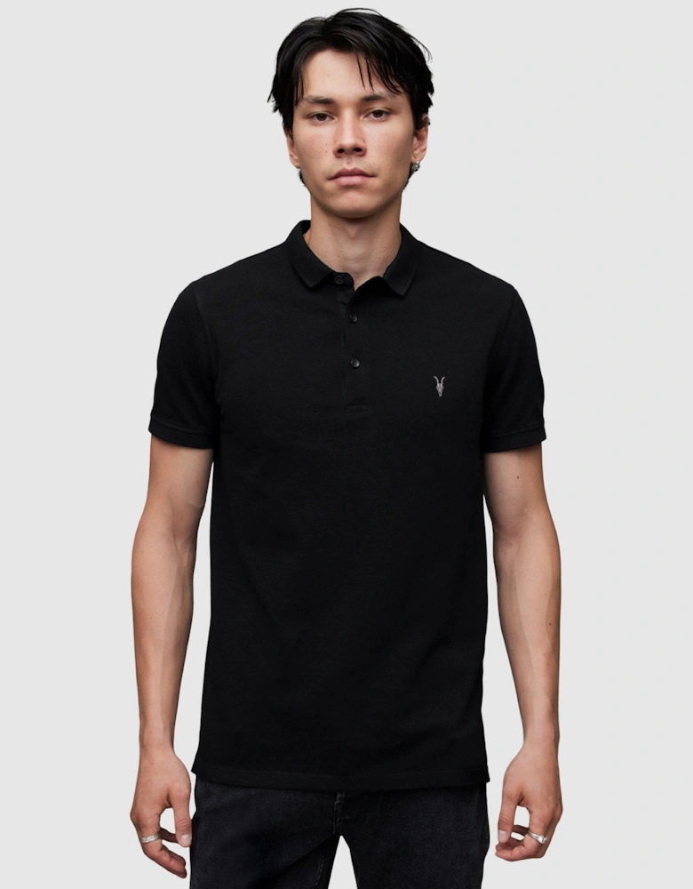 Reform Short Sleeve Pique Polo Shirt - Black