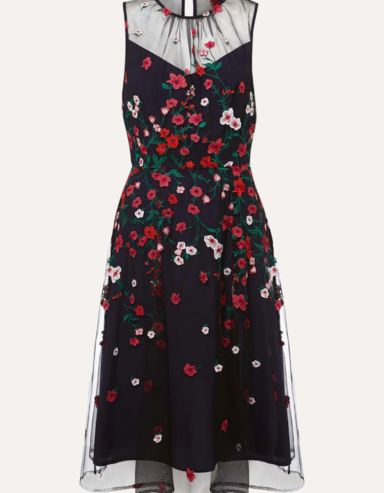 Sloane Mesh Ditsy Floral Dress