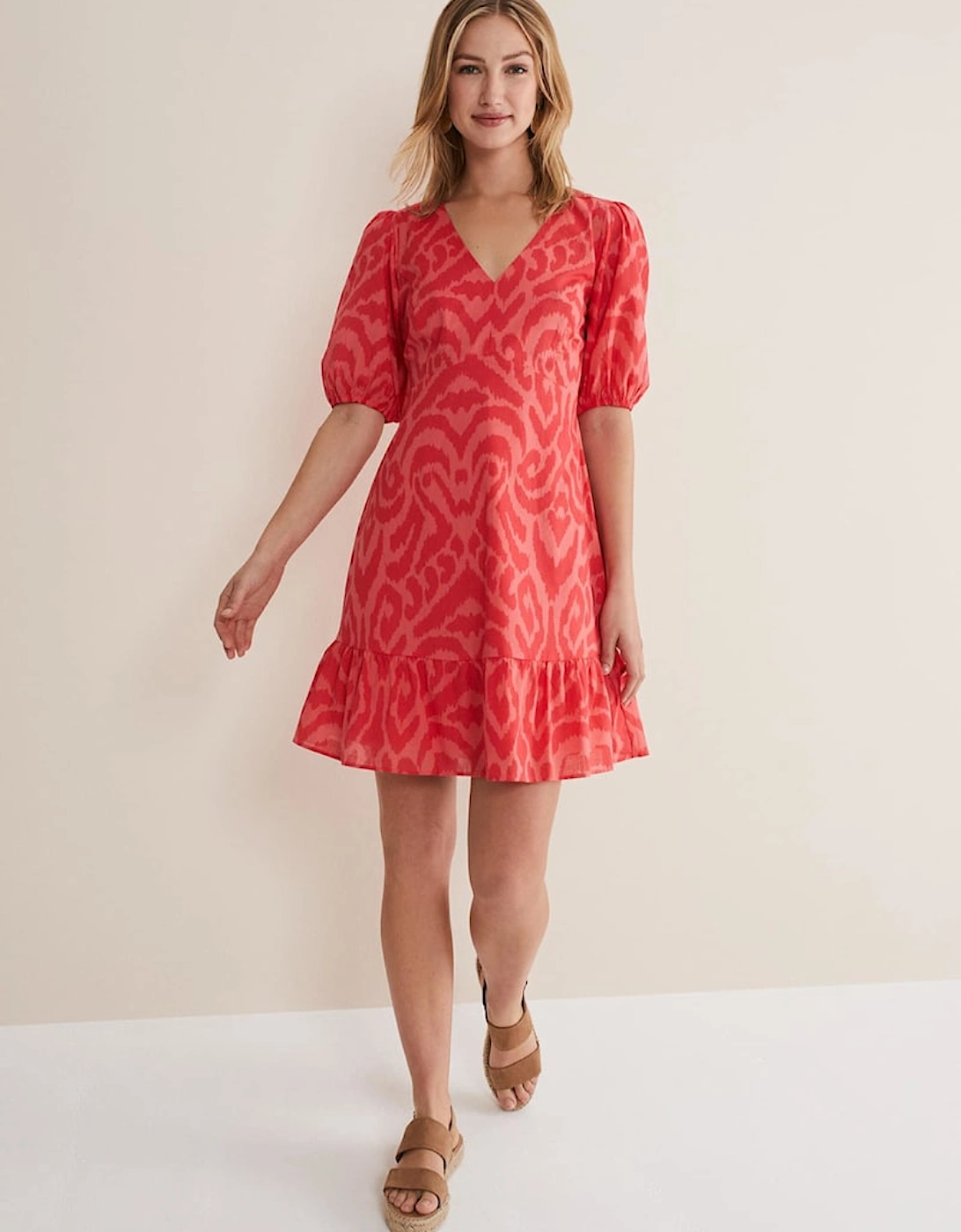 Krystal Cotton Abstract Mini Dress