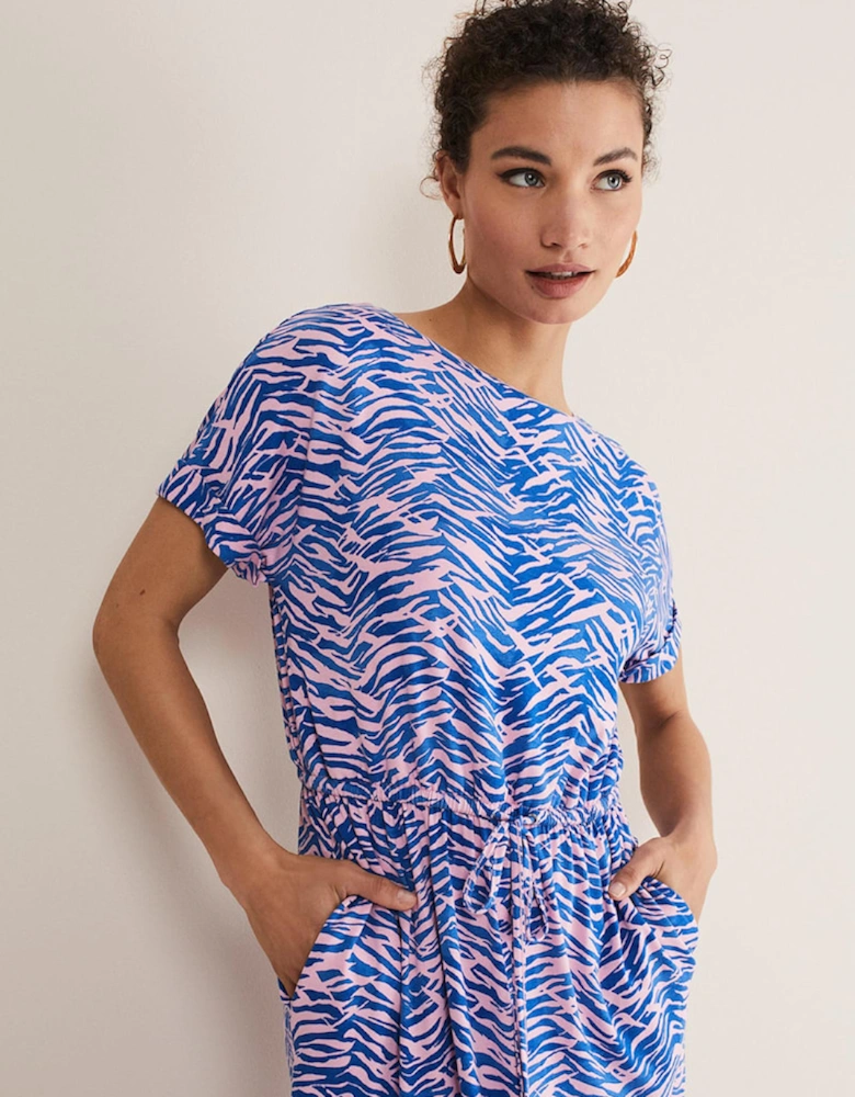Alina Zebra Print Jersey Dress