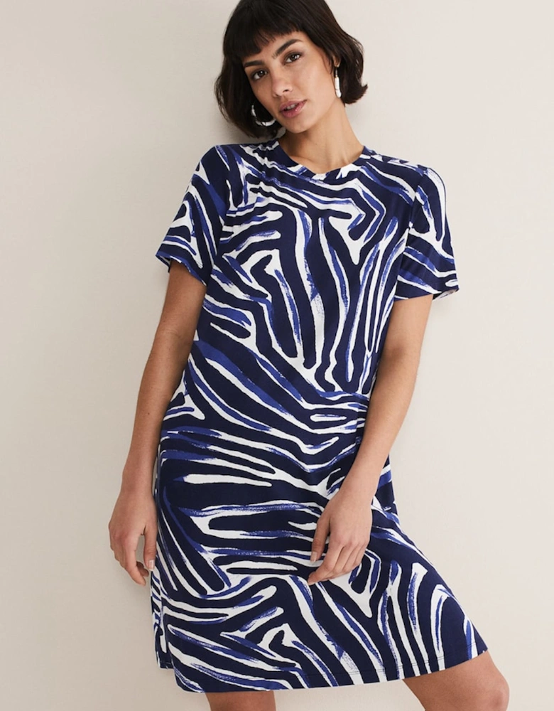 Isabelle Zebra Print Jersey Mini Dress