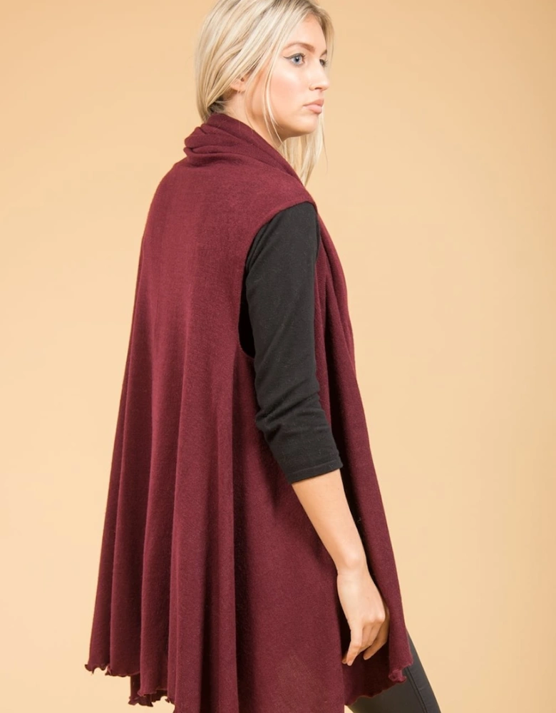 Red Long Knitted Cape