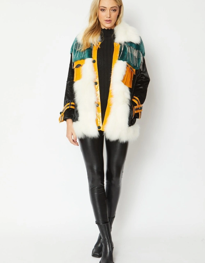 Multi Shearling & Leather Coat