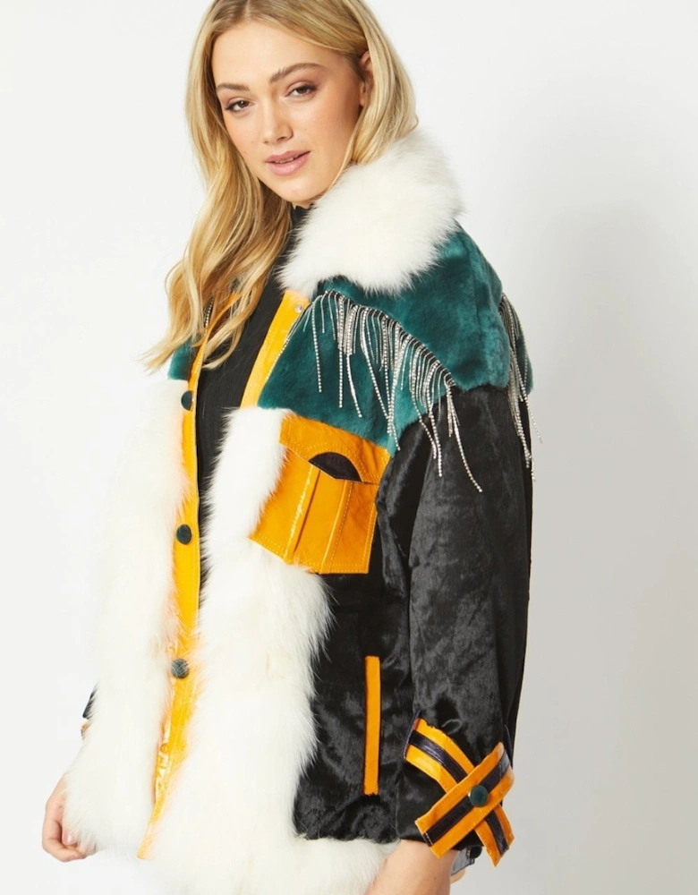 Multi Shearling & Leather Coat