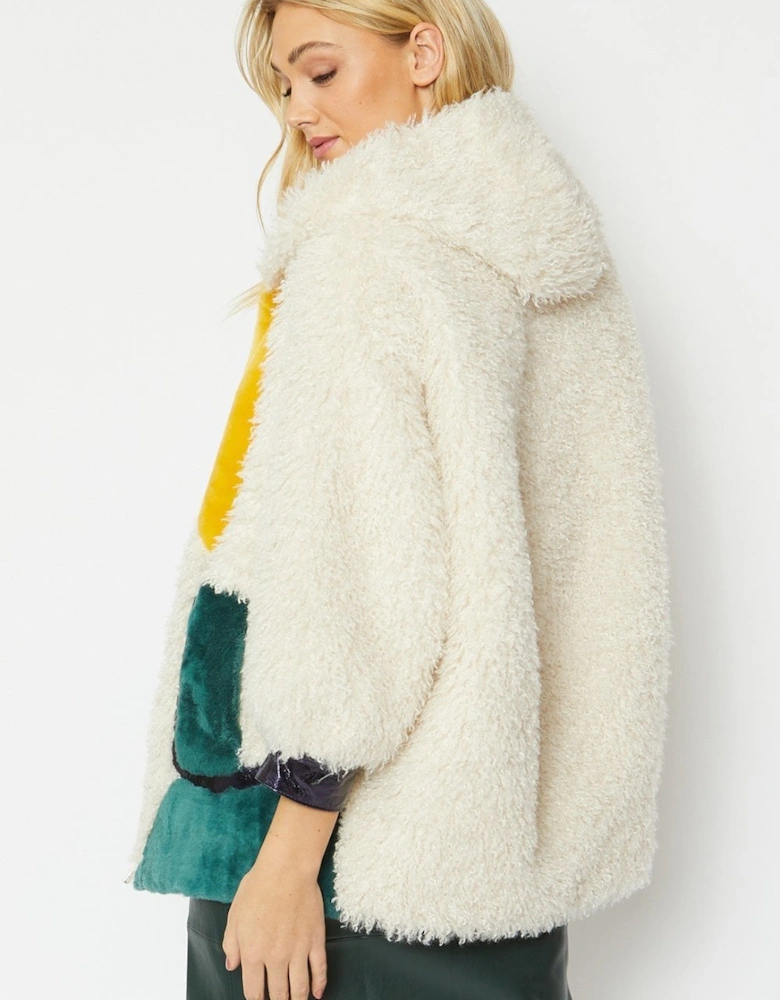 Cream Shearling & Leather Kate Coat