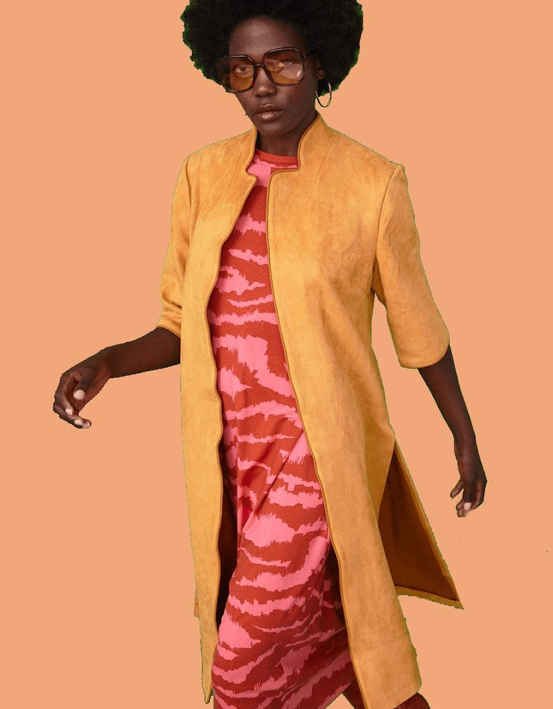 Yellow Faux Suede Coat, 8 of 7