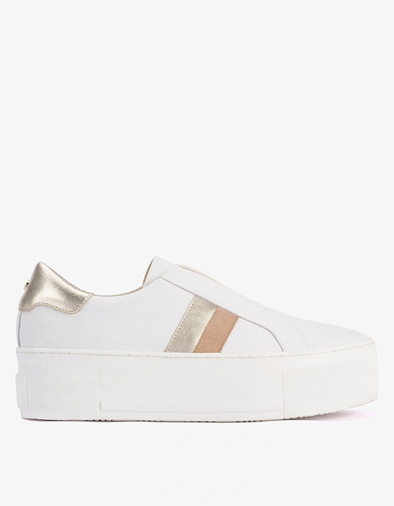 Ellie White Striped Trainers