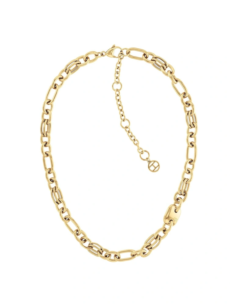 women's gold plated link chain necklace