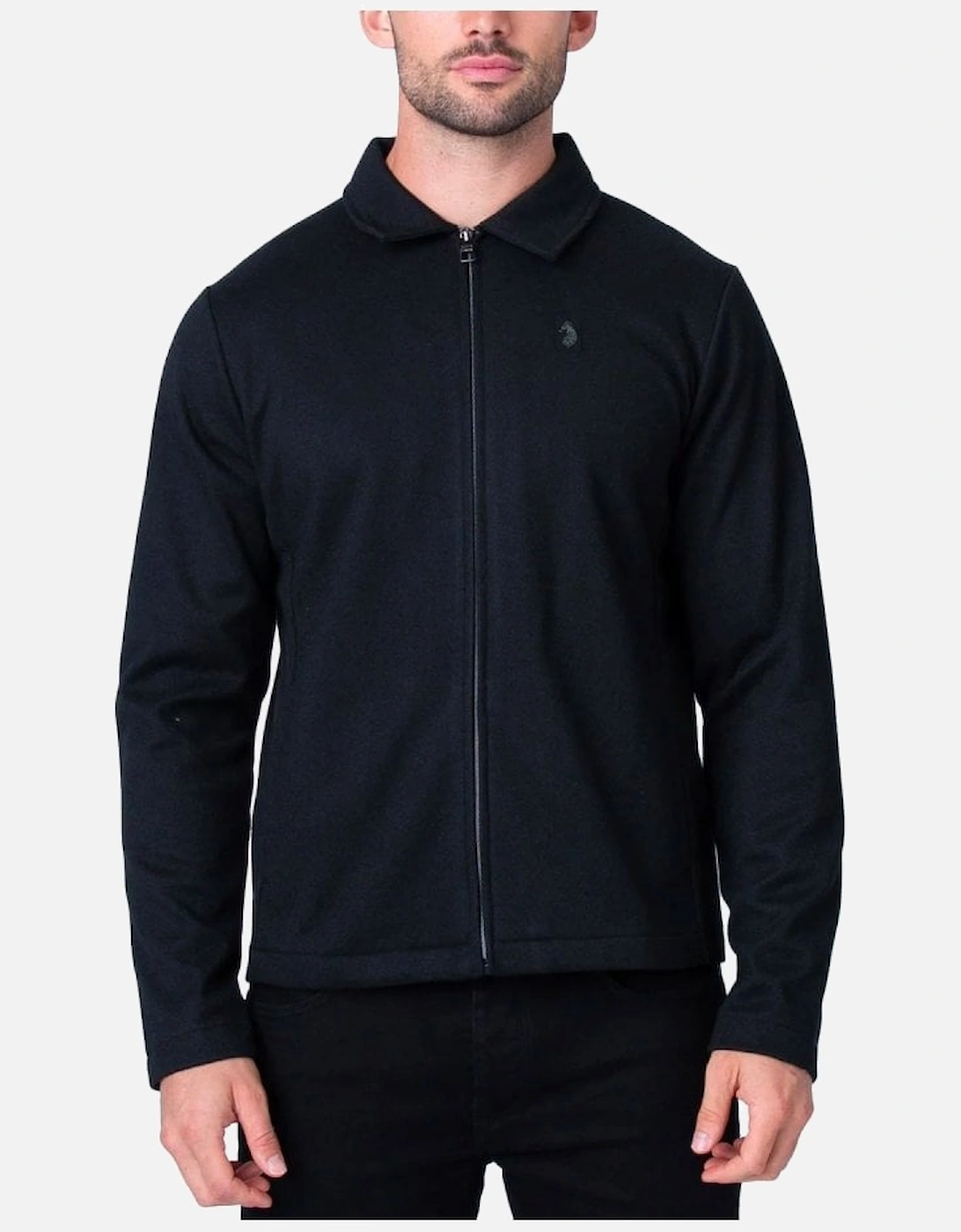 Luke Back Bone Zip Through Jacket Black