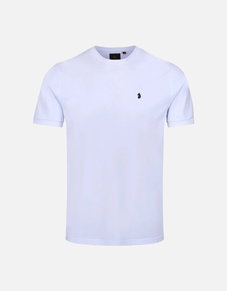 Luke Shanghai Jersey Crew Neck T Shirt White