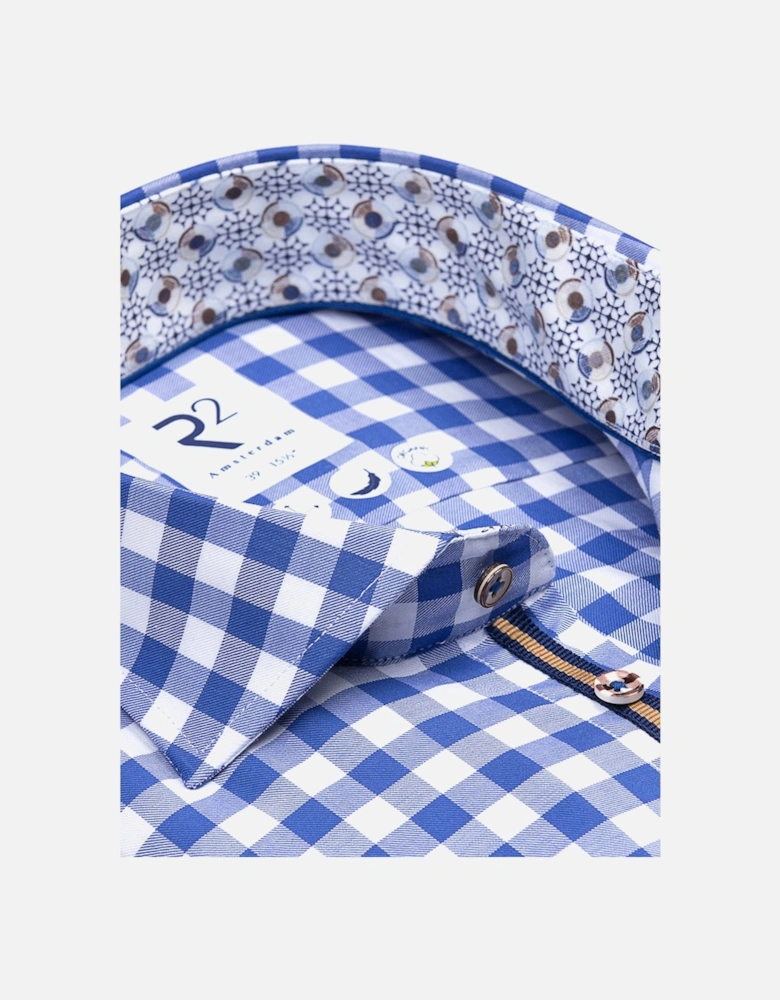 Blue Gingham Check Shirt Blue Check