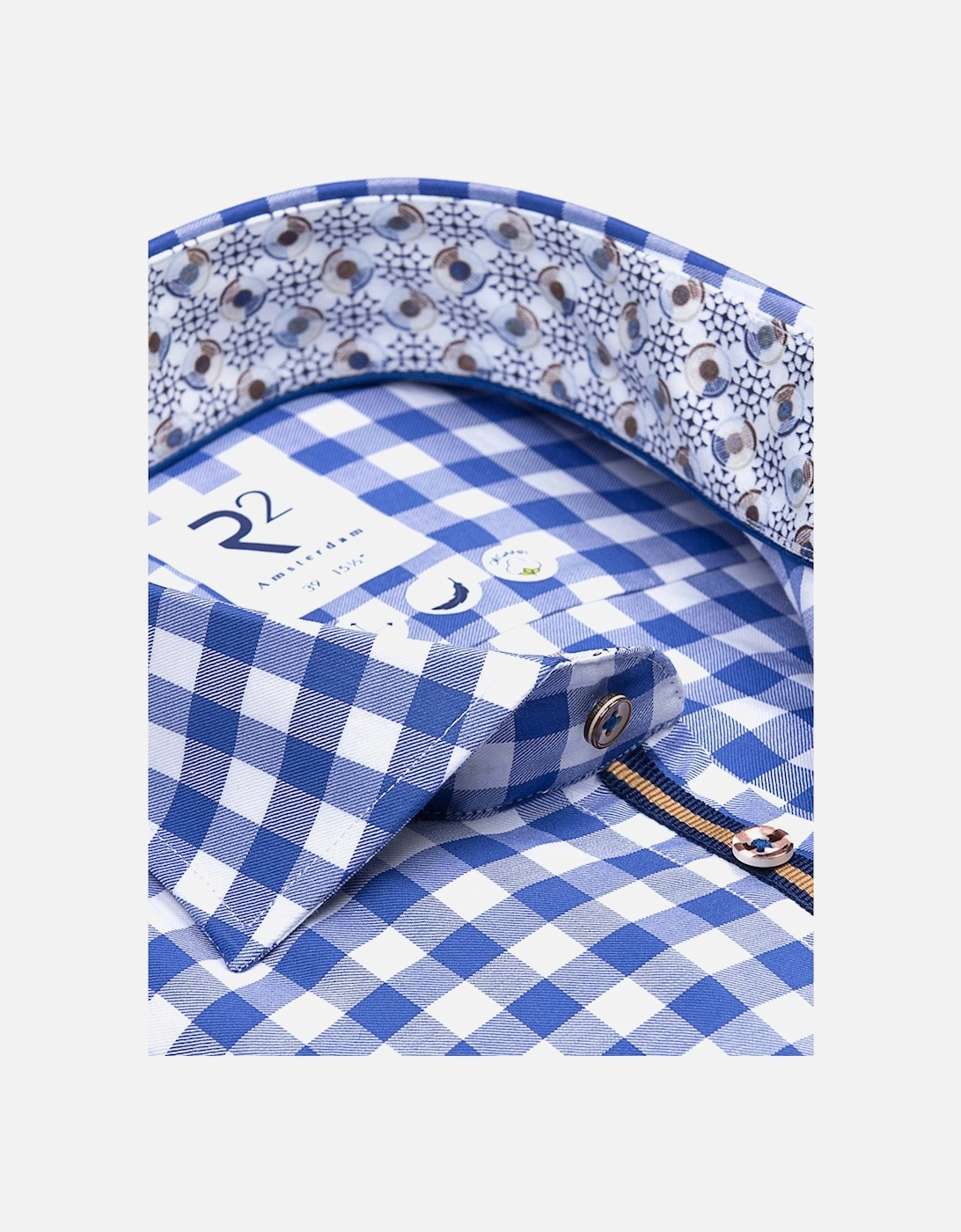 Blue Gingham Check Shirt Blue Check