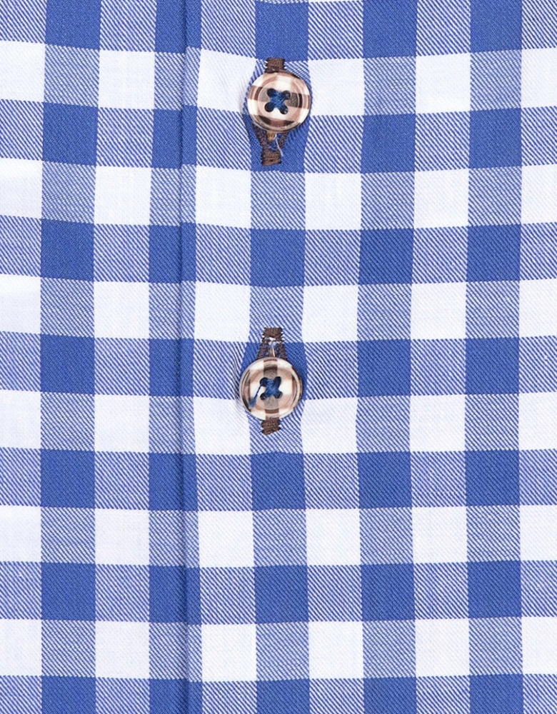 Blue Gingham Check Shirt Blue Check