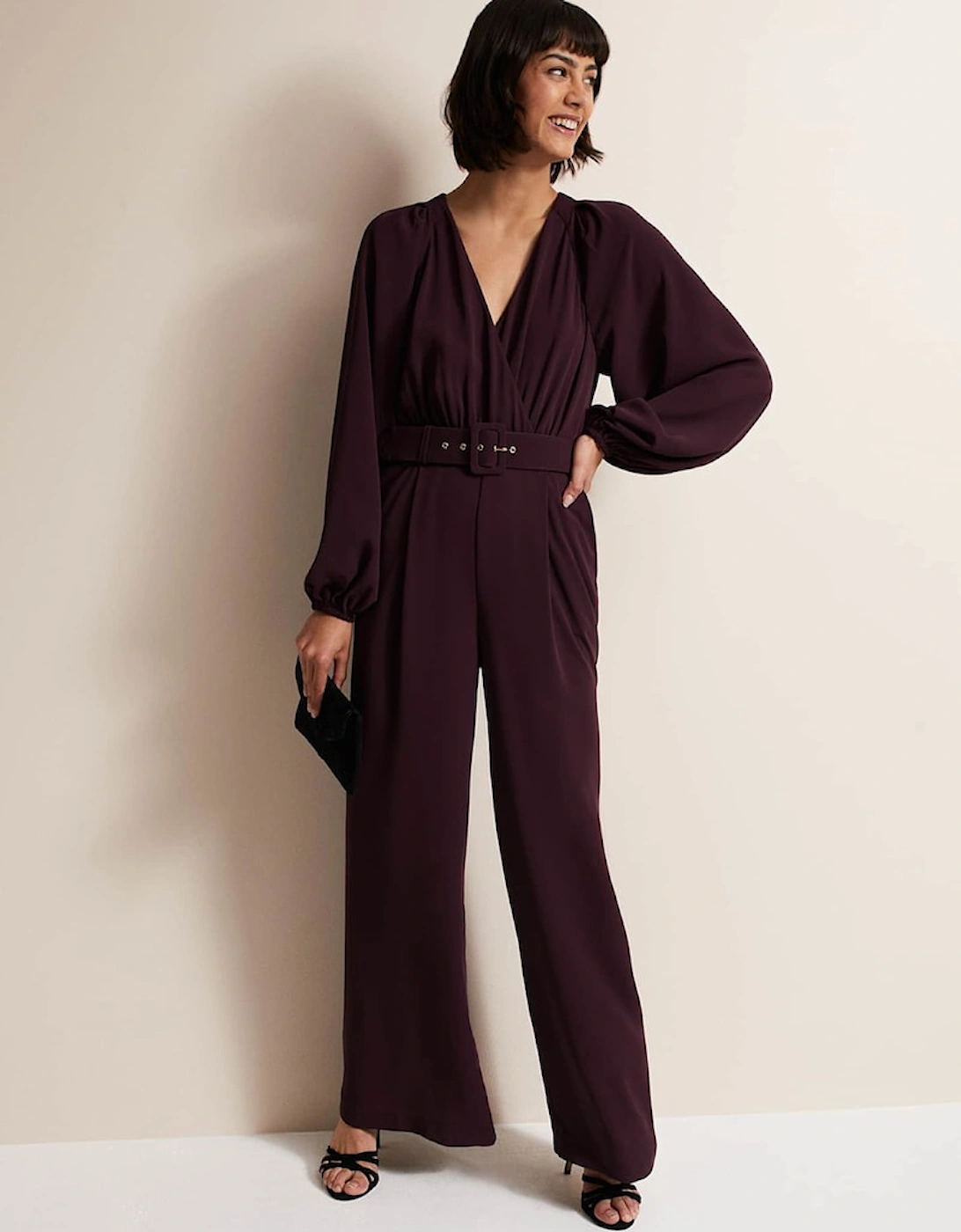 Angelina Burgundy Wide Leg Jumpsuit, 7 of 6