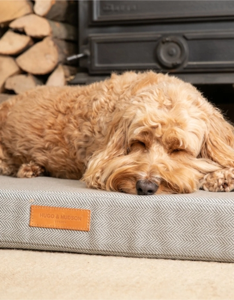 Foam Mattress Dog Bed - Grey Herringbone