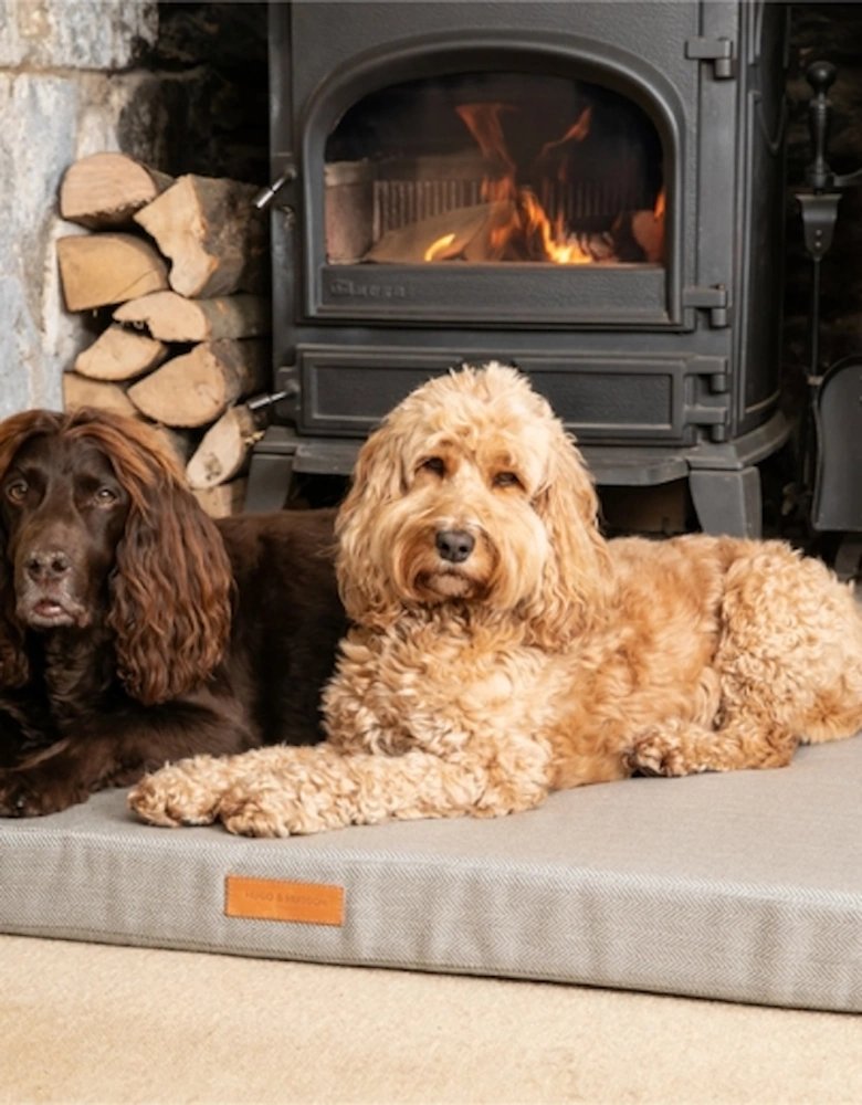 Foam Mattress Dog Bed - Grey Herringbone