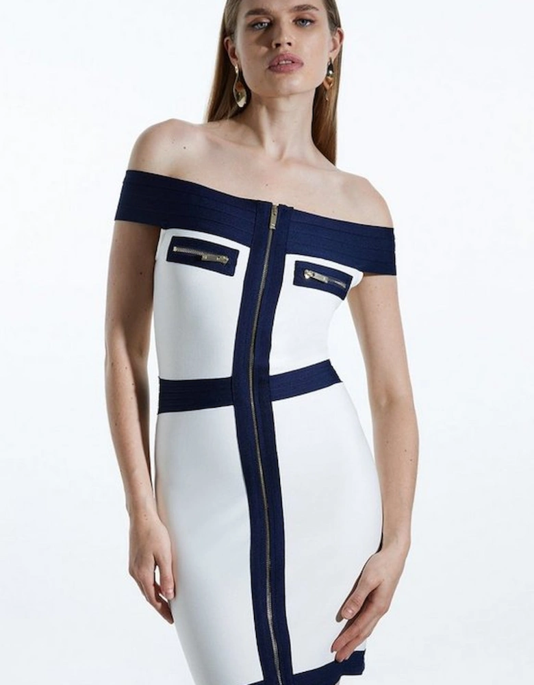 Bardot Figure Form Bandage Knit Mini Dress