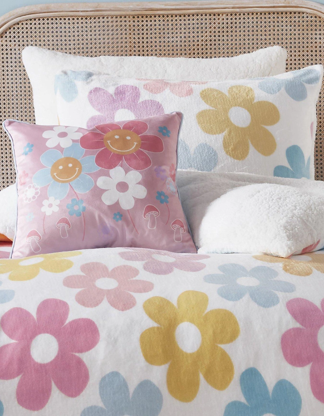 Retro Floral Filled Plush Cushion, 2 of 1