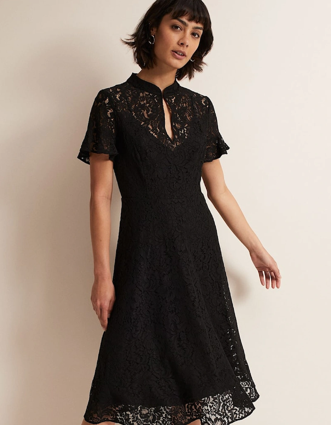 Rimsha Black Lace Midi Dress, 7 of 6
