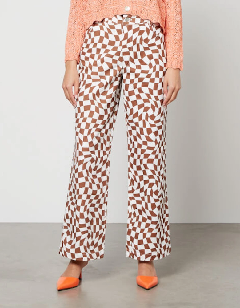 Rilly Printed Organic Cotton Wide-Leg Trousers