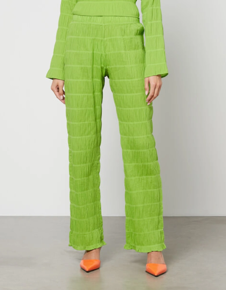 Rio Gathered Stretch-Cotton Trousers