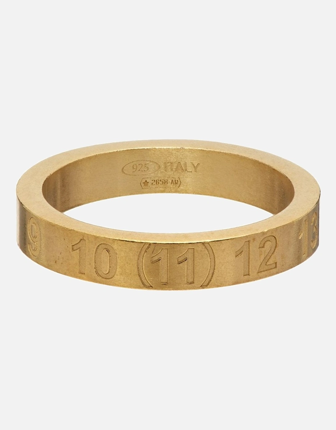 Men's Thin Engraved Number Ring Gold, 3 of 2